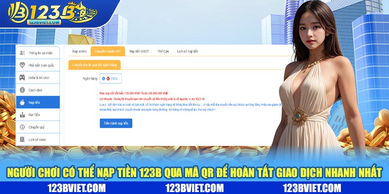Người chơi có thể nạp tiền 123b qua mã QR để hoàn tất giao dịch nhanh nhất Người chơi có thể nạp tiền 123b qua mã QR để hoàn tất giao dịch nhanh nhất